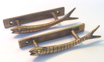 Brass Fish Handle Pulls & Knobs Style 3